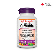 Curcumine de curcuma à absorption élevée  avec poivre noir   8000mg (plante brute)  60 capsules végétariennes