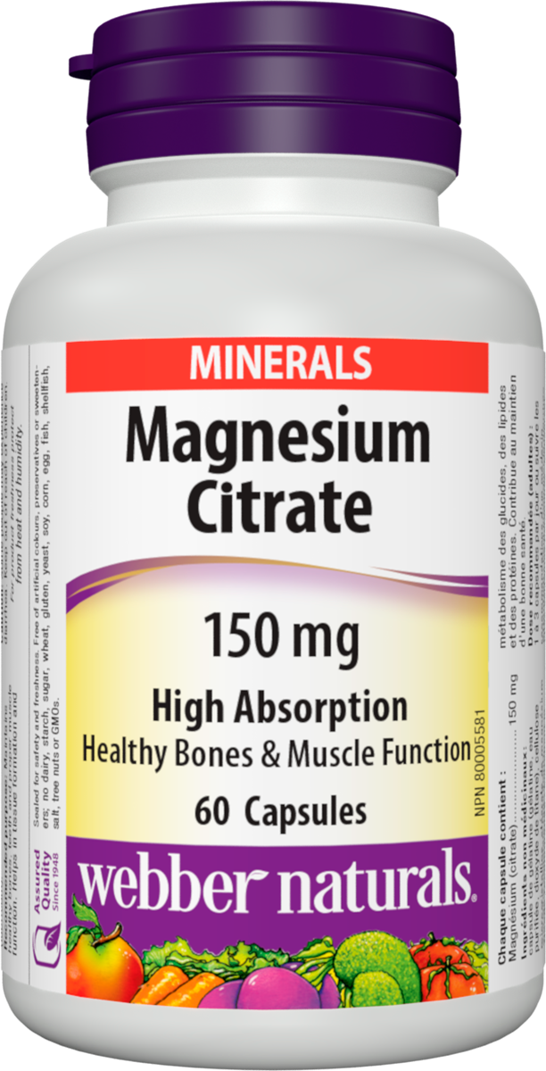 Magnesium Citrate High Absorption Capsules | Webber Naturals Canada