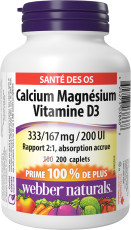 Calcium Magnésium Vitamine D3 Rapport 2:1, absorption accrue 333/167 mg / 200 UI
