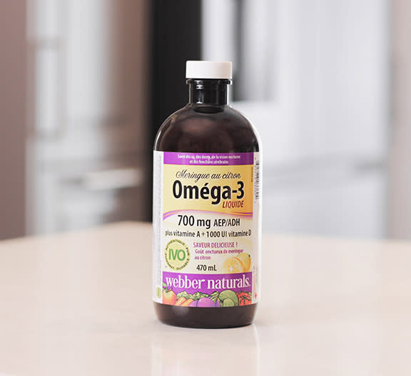 Oméga-3 liquide plus vitamine A + 1 000 UI de vitamine D enhanced