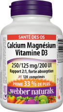 Calcium Magnésium Citrate avec D3 Rapport 2:1, forte absorption