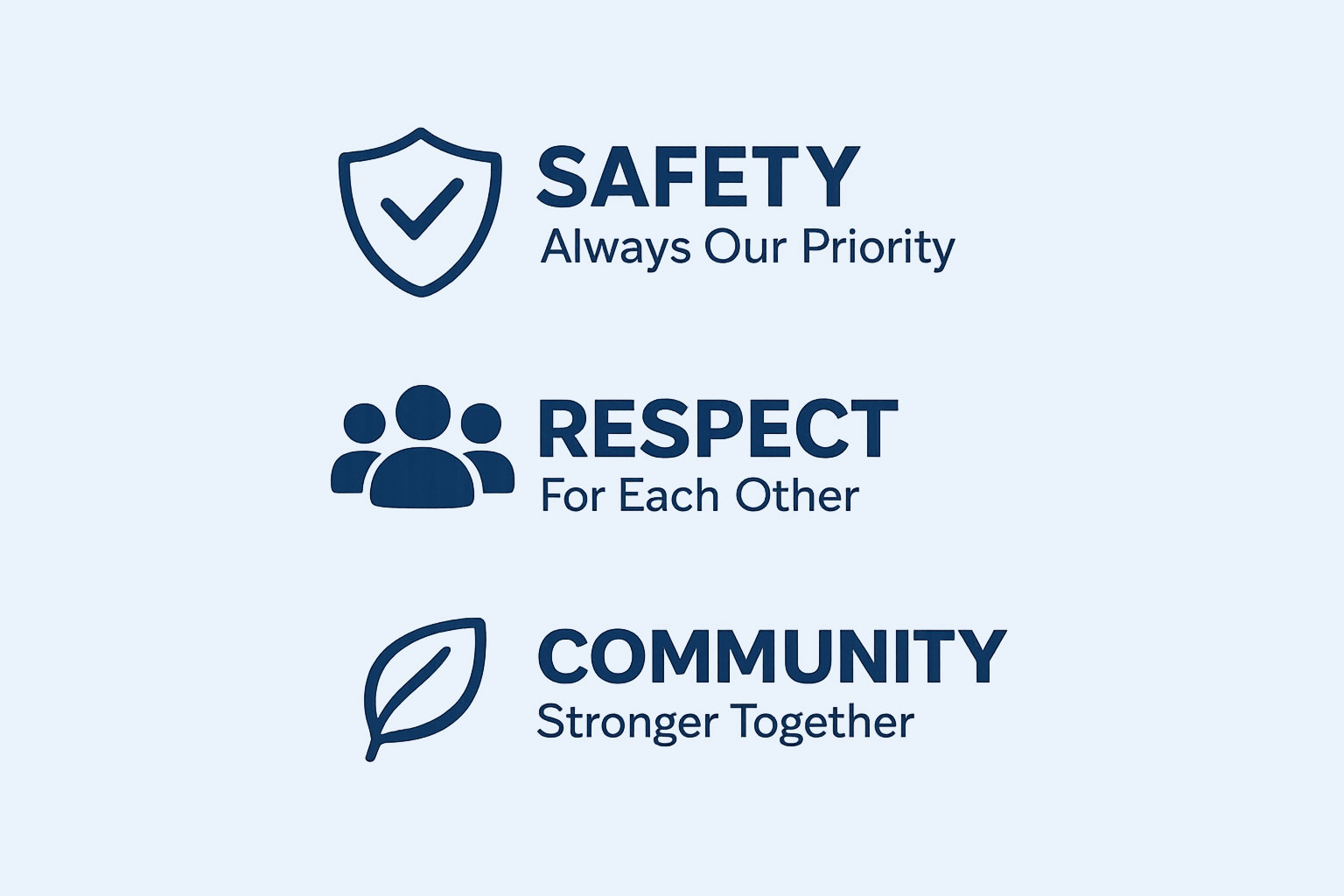 Richmond International Airport Safety, Respect, and Community Icons