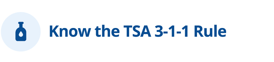 Icon - 3. Know the TSA 3-1-1 Rule