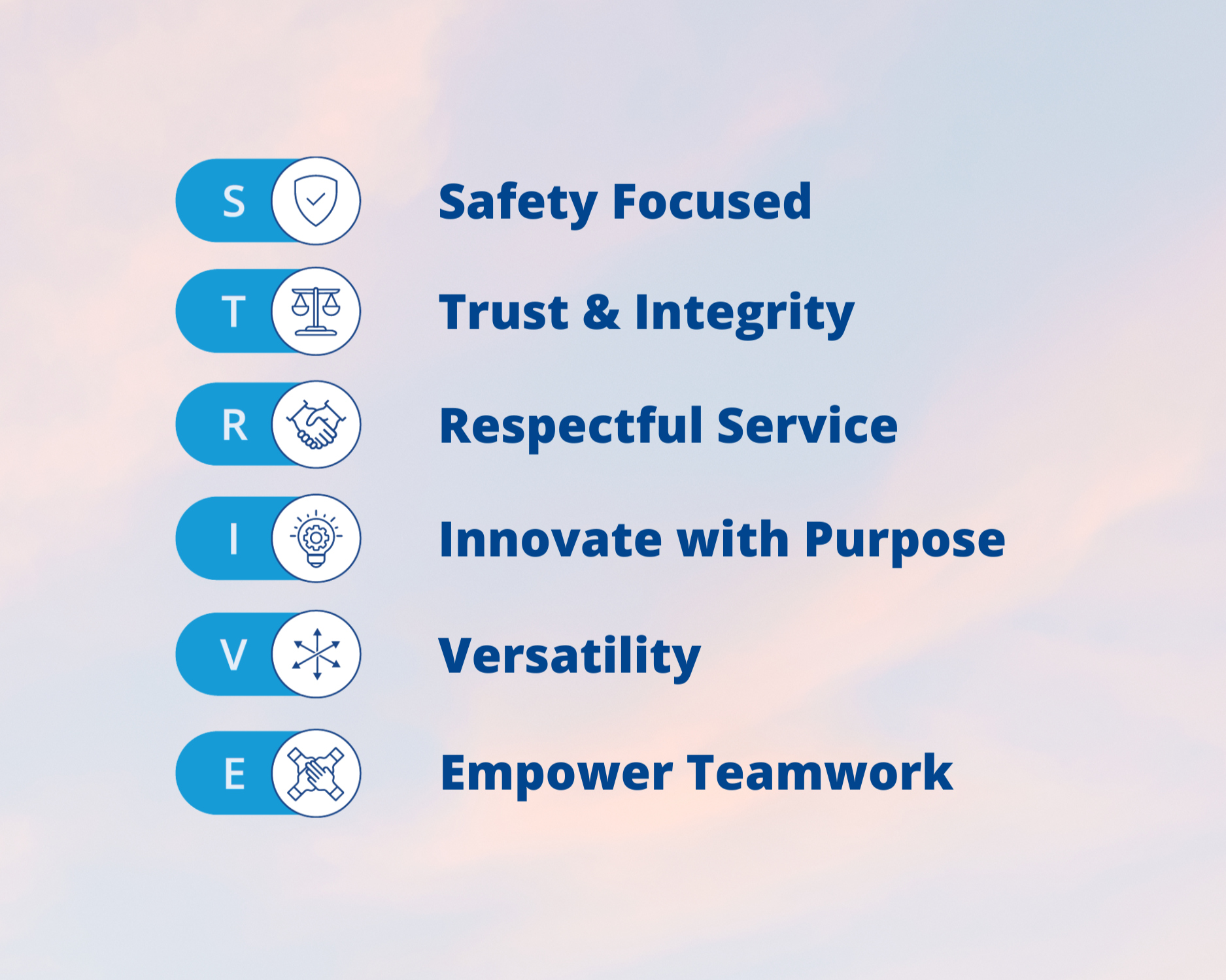 RIC Values STRIVE acronym