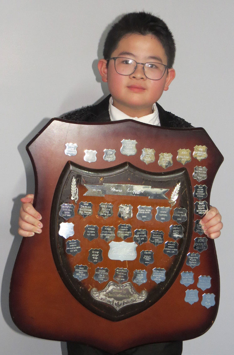 Zachary Sheung Li was judged the winner of the Alma Hopkins Memorial Trophy for the most entertaining act at the Grand Concert