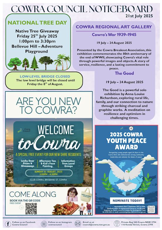 Cowra Council Noticeboard