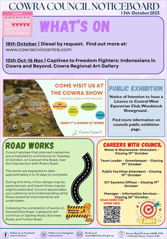 Cowra Council Noticeboard
