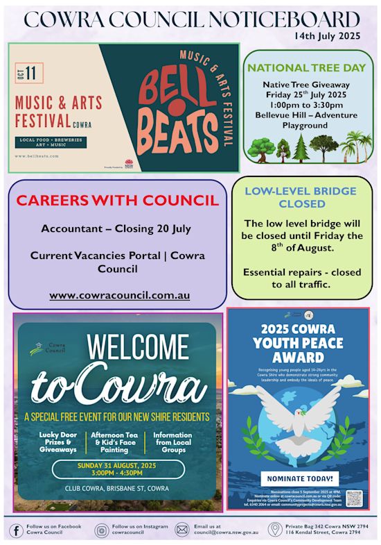 Cowra Council Noticeboard