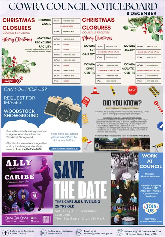 Cowra Council Noticeboard