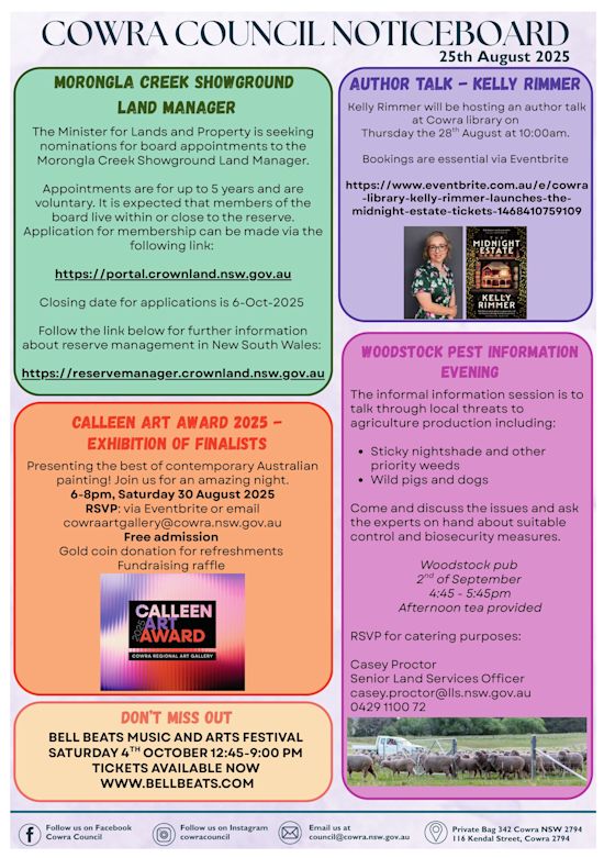 Cowra Council Noticeboard