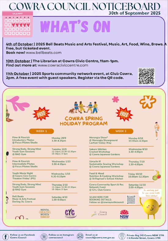 Cowra Council Noticeboard