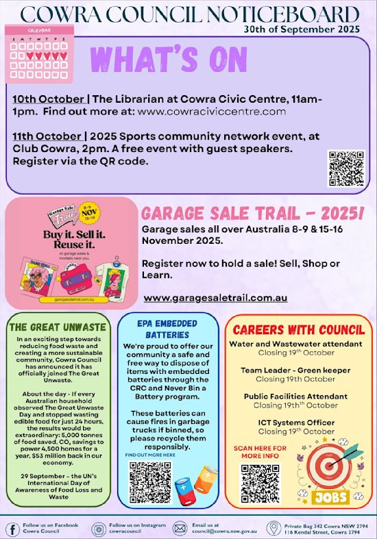 Cowra Council Noticeboard