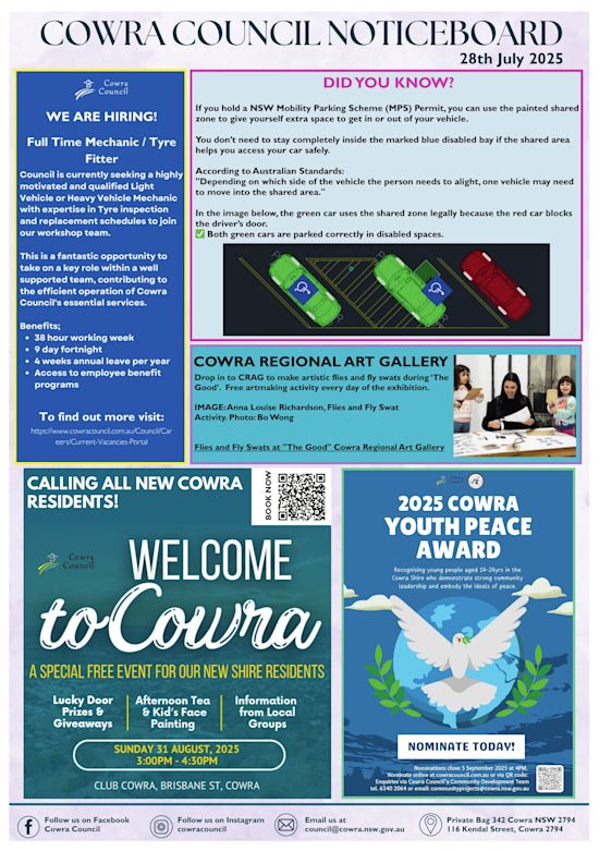 Cowra Council Noticeboard