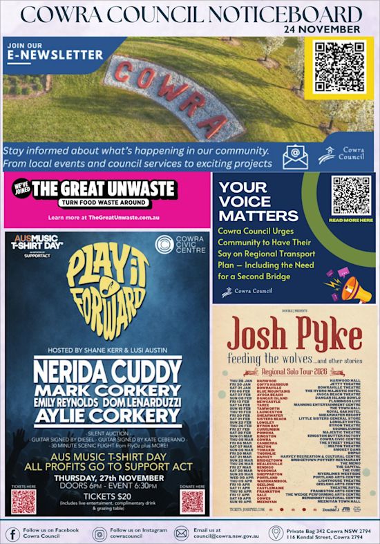 Cowra Council Noticeboard