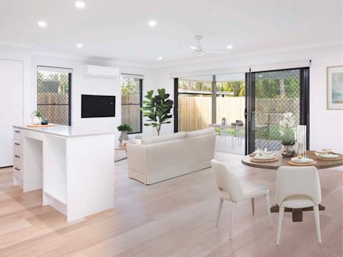 Image of kitchen and living room interior