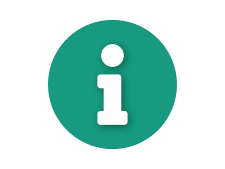 white background, green information icon