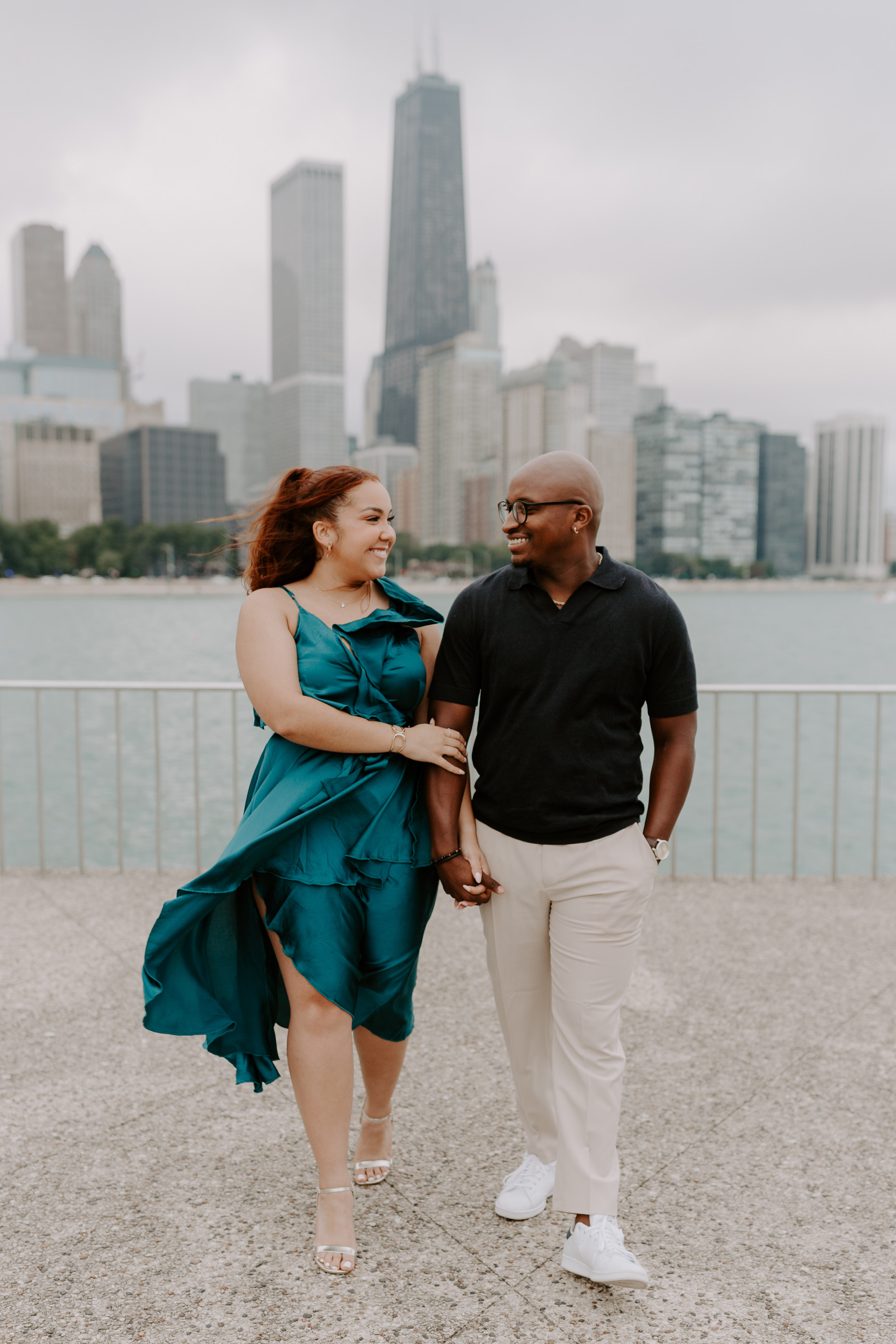 Engagement photo session near Navy Pier