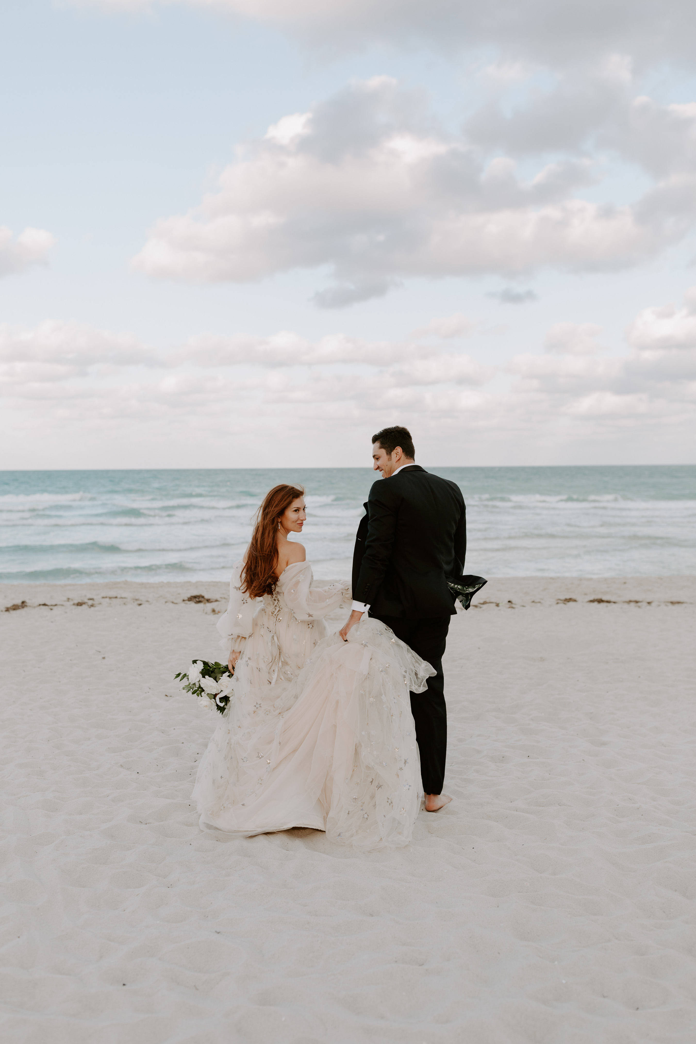Blue sky and clouds at the beach - Miami Elopement