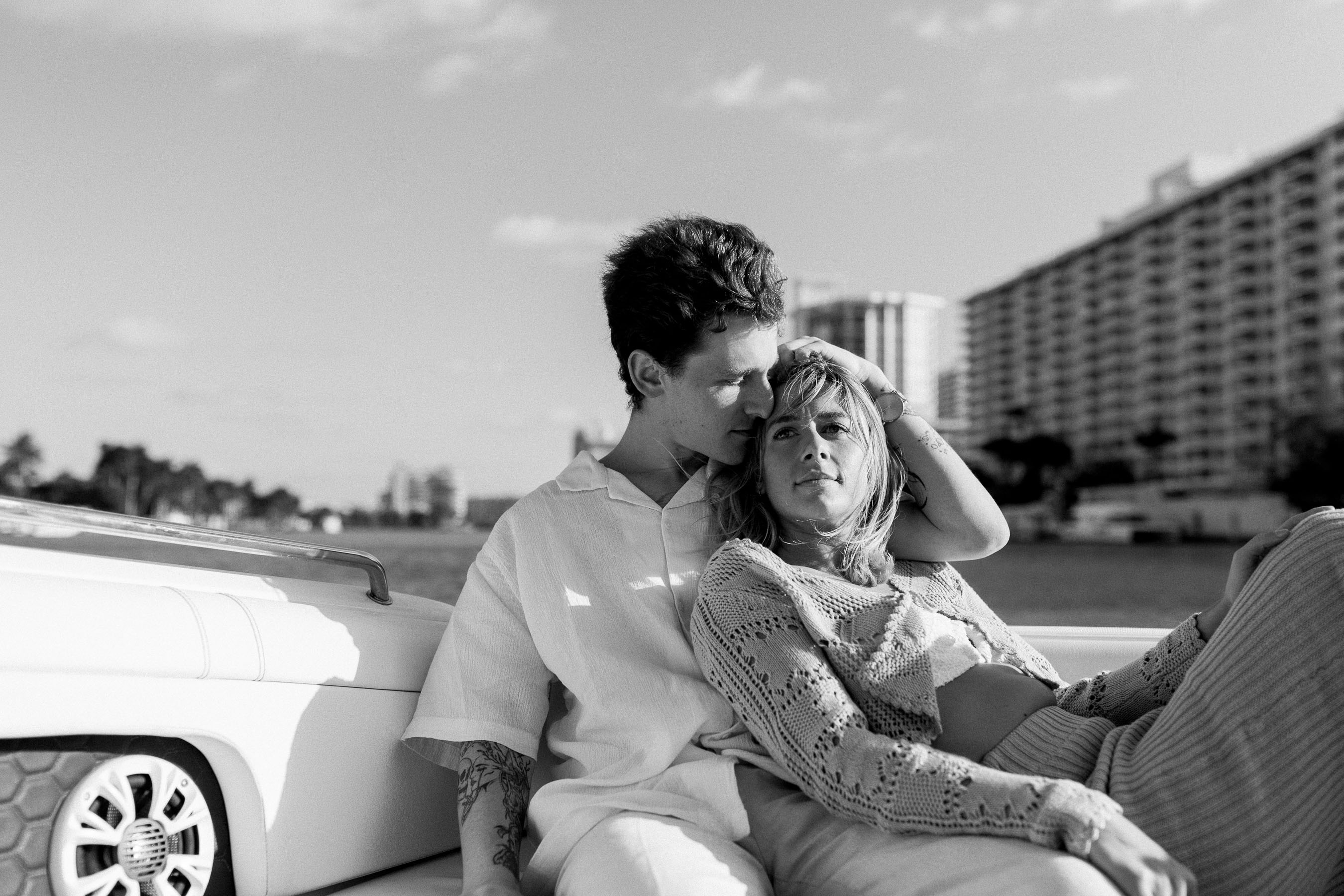 Dramatic photoshoot on a boat in Miami Beach