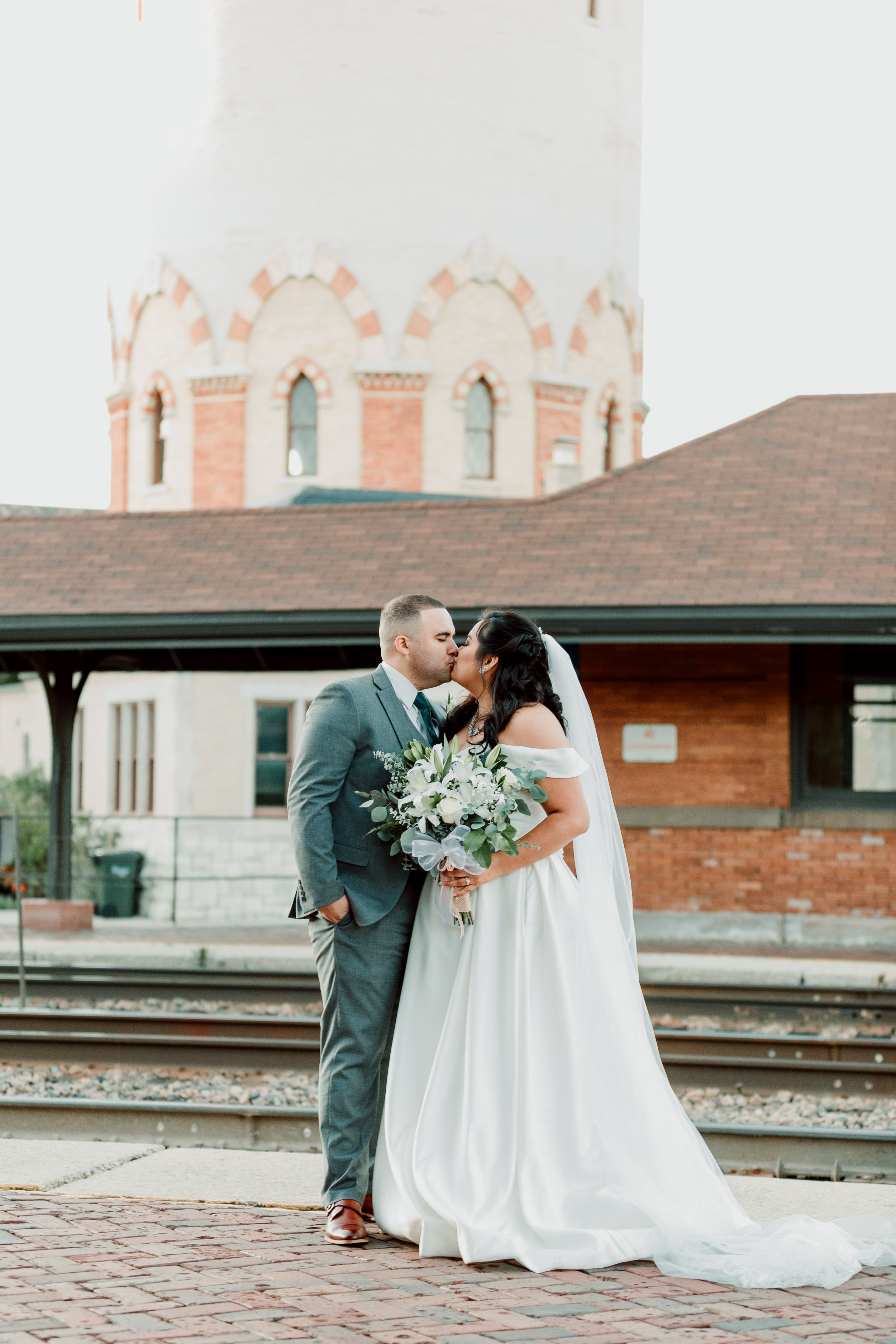Downtown Riverside Wedding Portraits | Backyard Chicago Wedding | Emotional Chicago Wedding | Historic Downtown Riverside Wedding Photos | Chicago Wedding Photographer | Metra Station Wedding Photos | Small Weddings in Chicago | Intimate Elopements in Chicago
