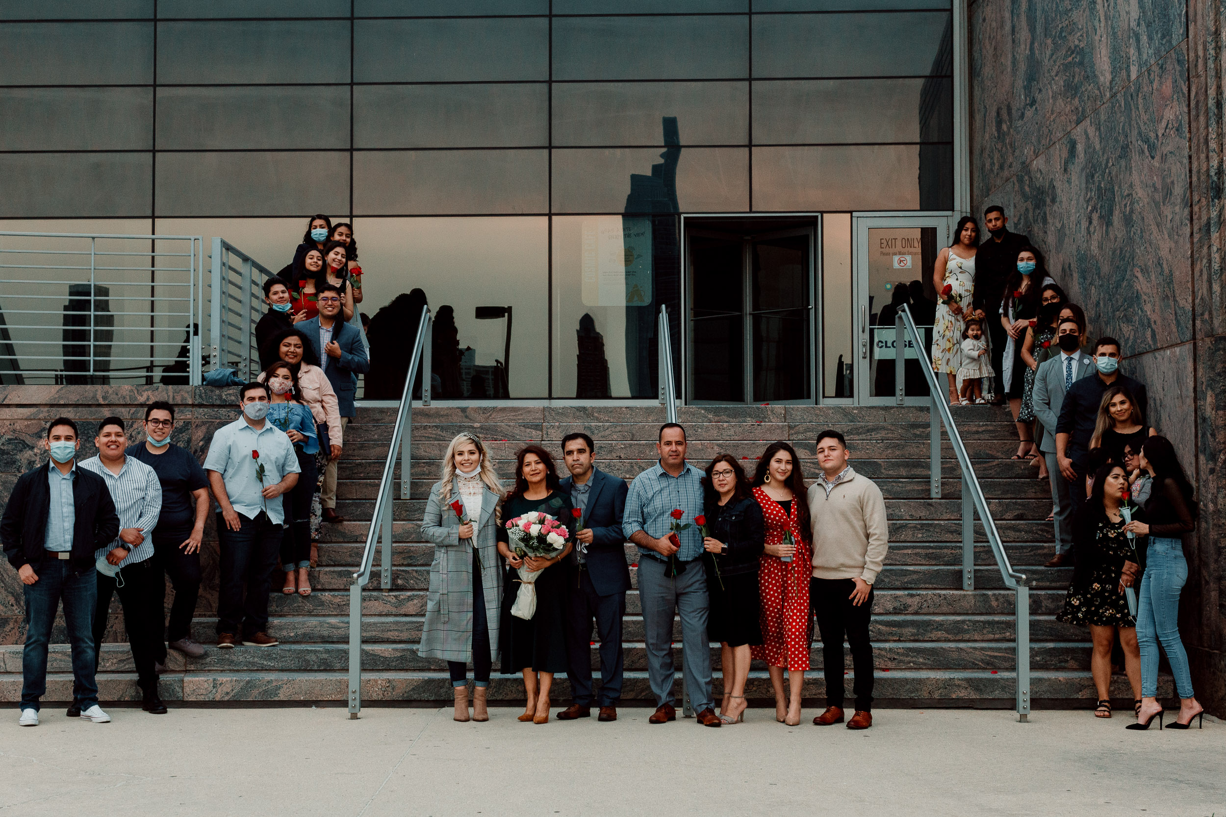 Friends and family at a surprise proposal | Chicago Skyline Proposal | Proposal Ideas | Chicago Engagement Photographer | Chicago Proposal Photographer | Chicago Proposal | Proposal Stories | How to Propose | She Said Yes | Engaged | Places to Get Engaged in Chicago
