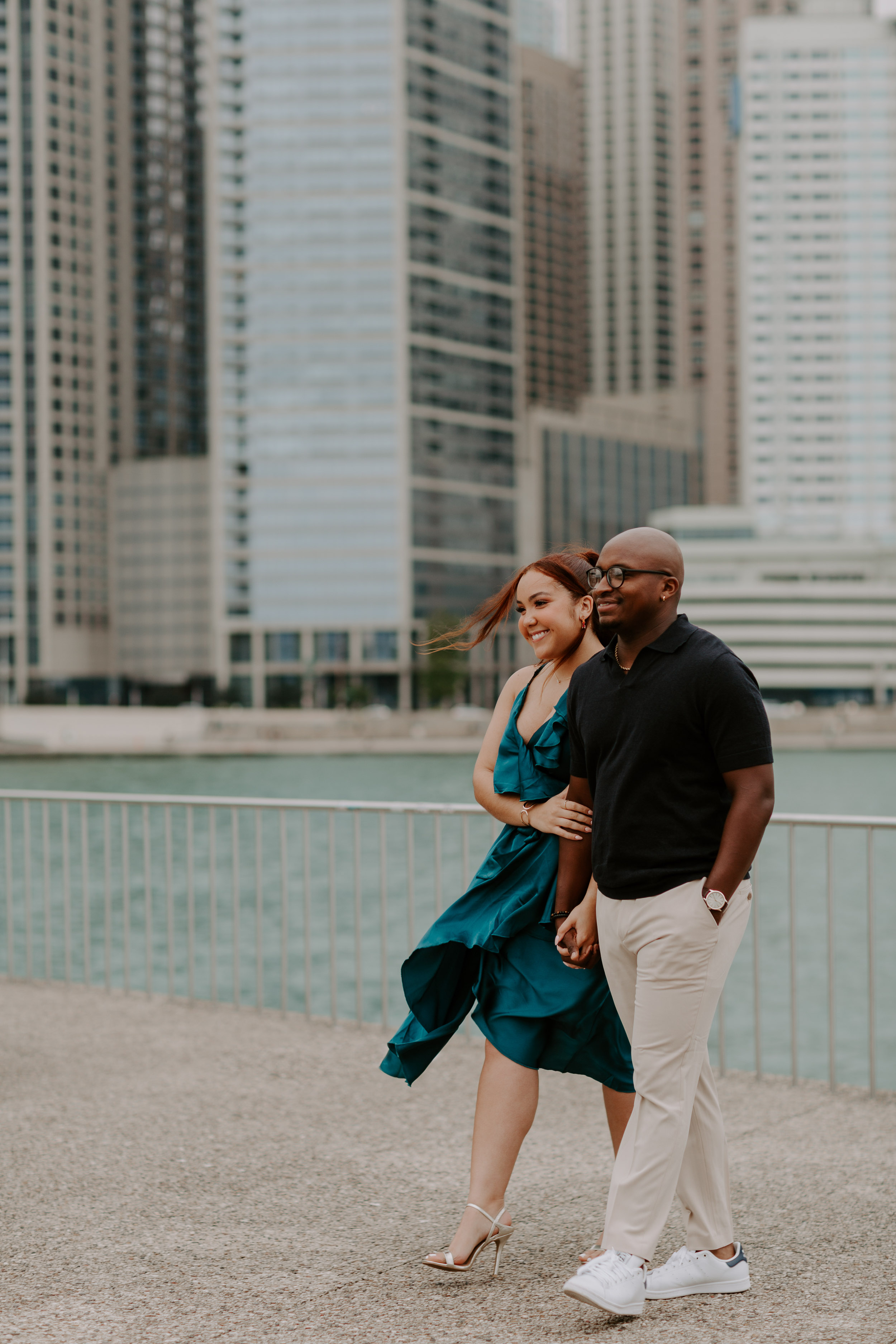 Engagement session at Olive Park & Ohio Street Beach