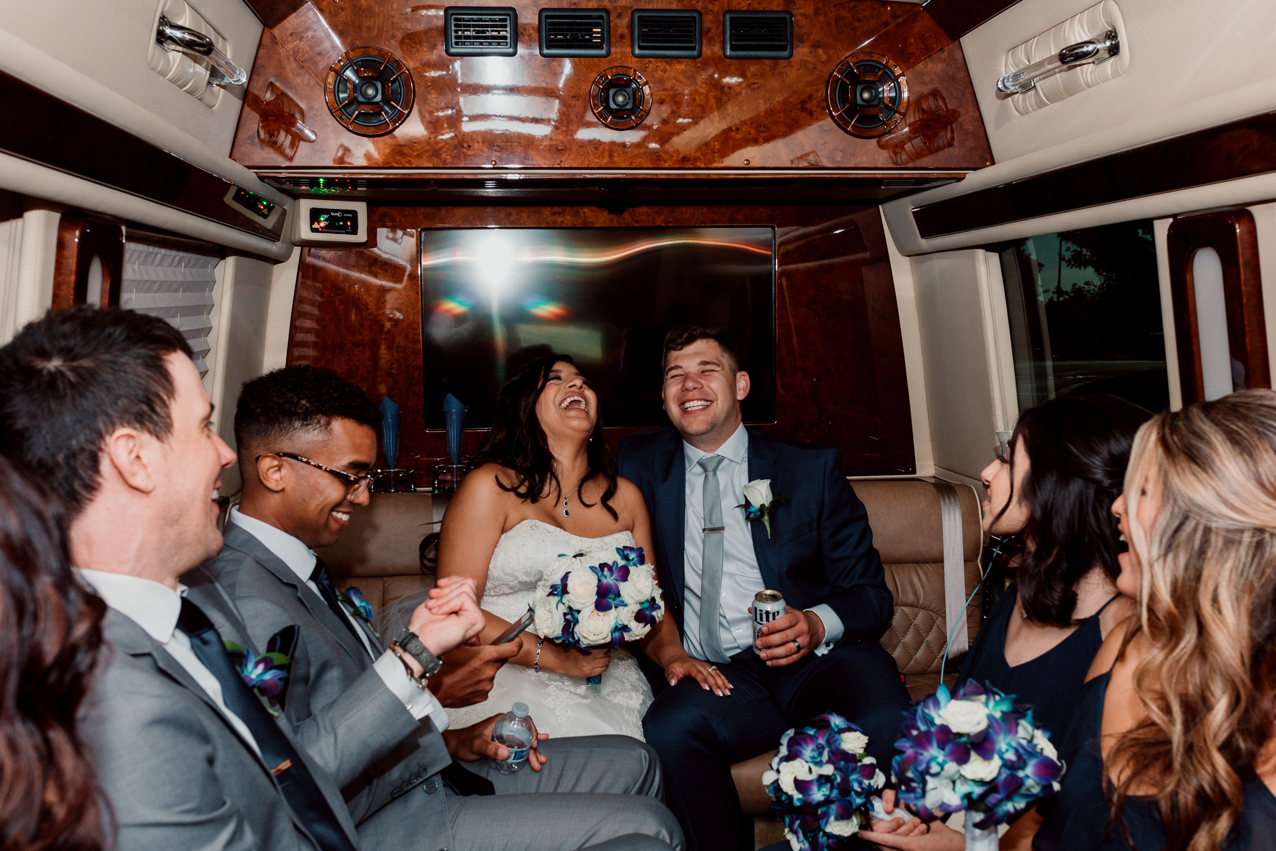Chicago Backyard Wedding | Bolingbrook Wedding | Bolingbrook Elopement | Chicago Wedding Photographer | Wedding Tent | Chicago Elopement Photographer | Chicago Portrait Photographer | Bridal Party | Blue Wedding | Navy Blue Wedding | Small Weddings | Small Wedding Decorations | Bridal Party in Limo