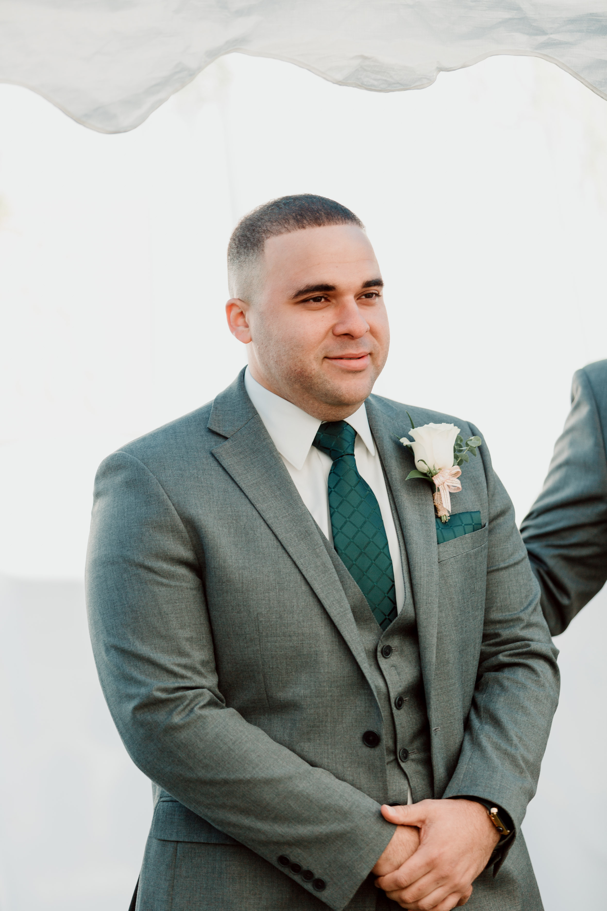 Groom first look | Backyard Chicago Wedding | Engagement Ring | Hair Pin | Emotional Chicago Wedding | Historic Downtown Riverside Wedding Photos | Chicago Wedding Photographer | Metra Station Wedding Photos | Small Weddings in Chicago | Intimate Elopements in Chicago
