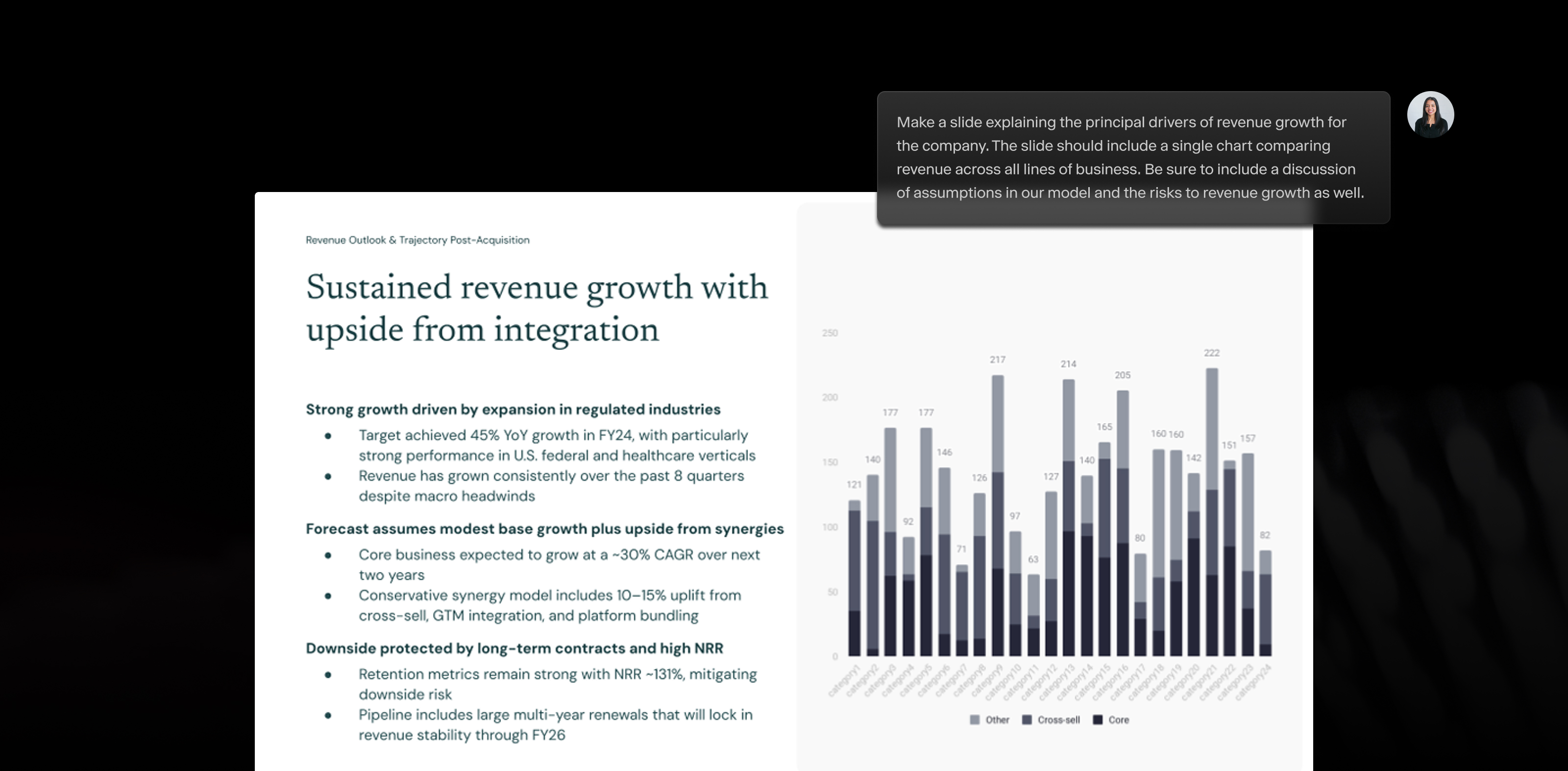 natural language prompting for slides in hebbia
