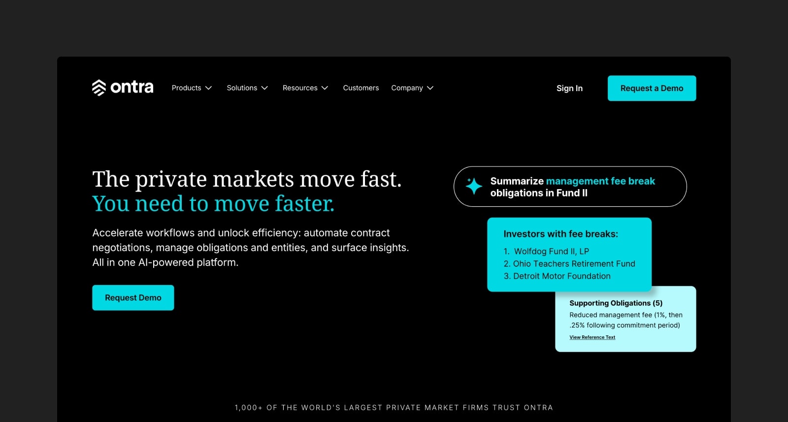 Ontra homepage