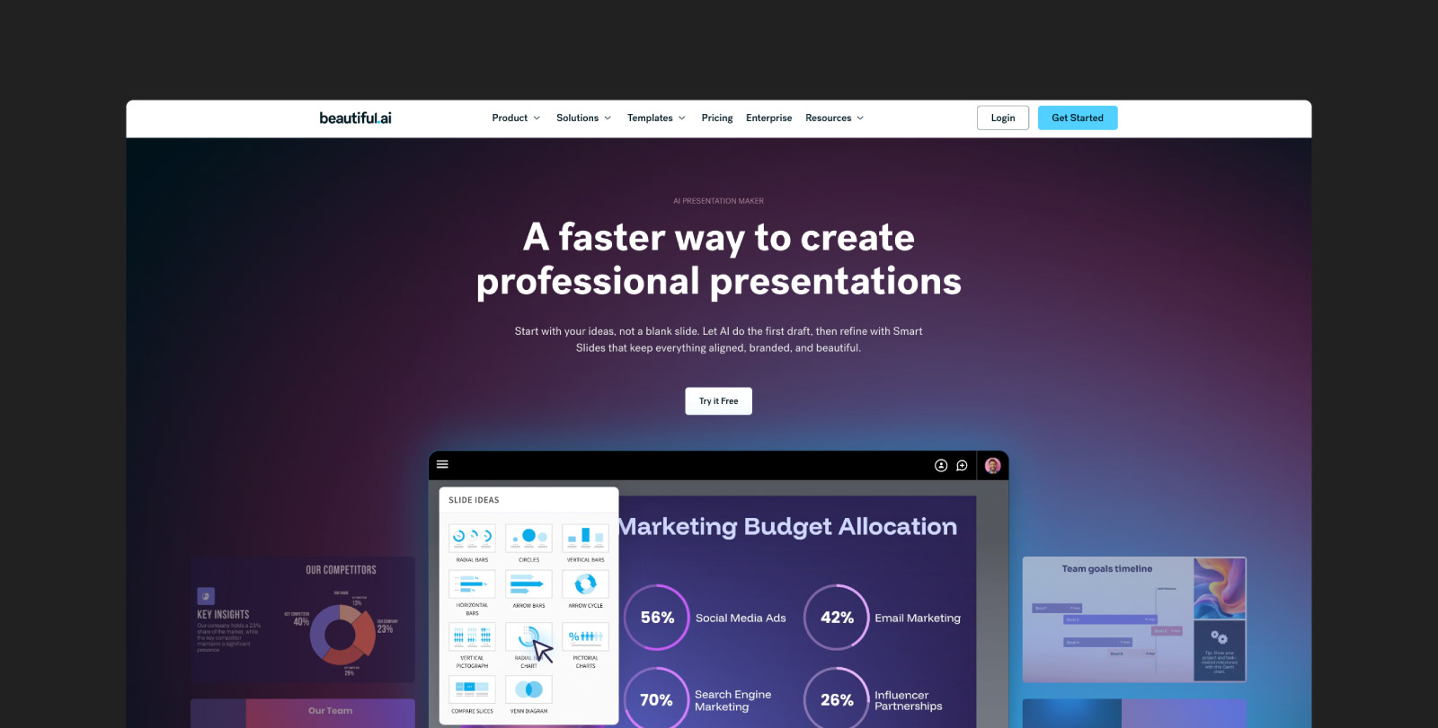 A screenshot of BeautifulAI‘s homepage.