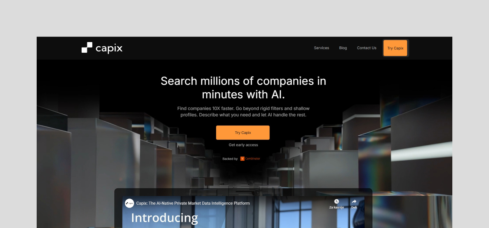 Screenshot of the Capix platform.