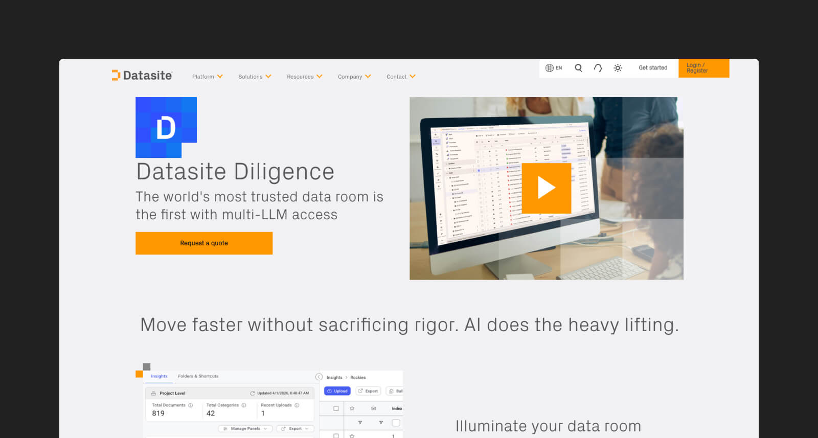 Datasite homepage