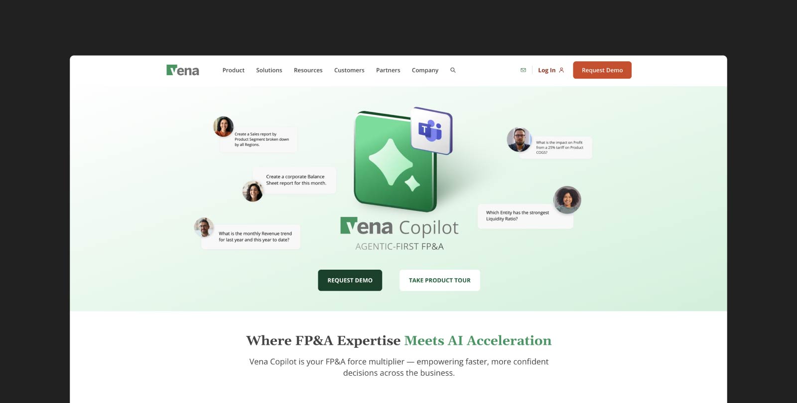 Vena Copilot homepage