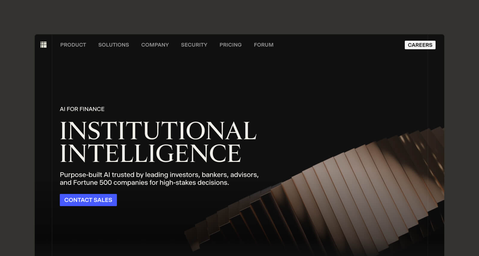 A screenshot of the Hebbia homepage.
