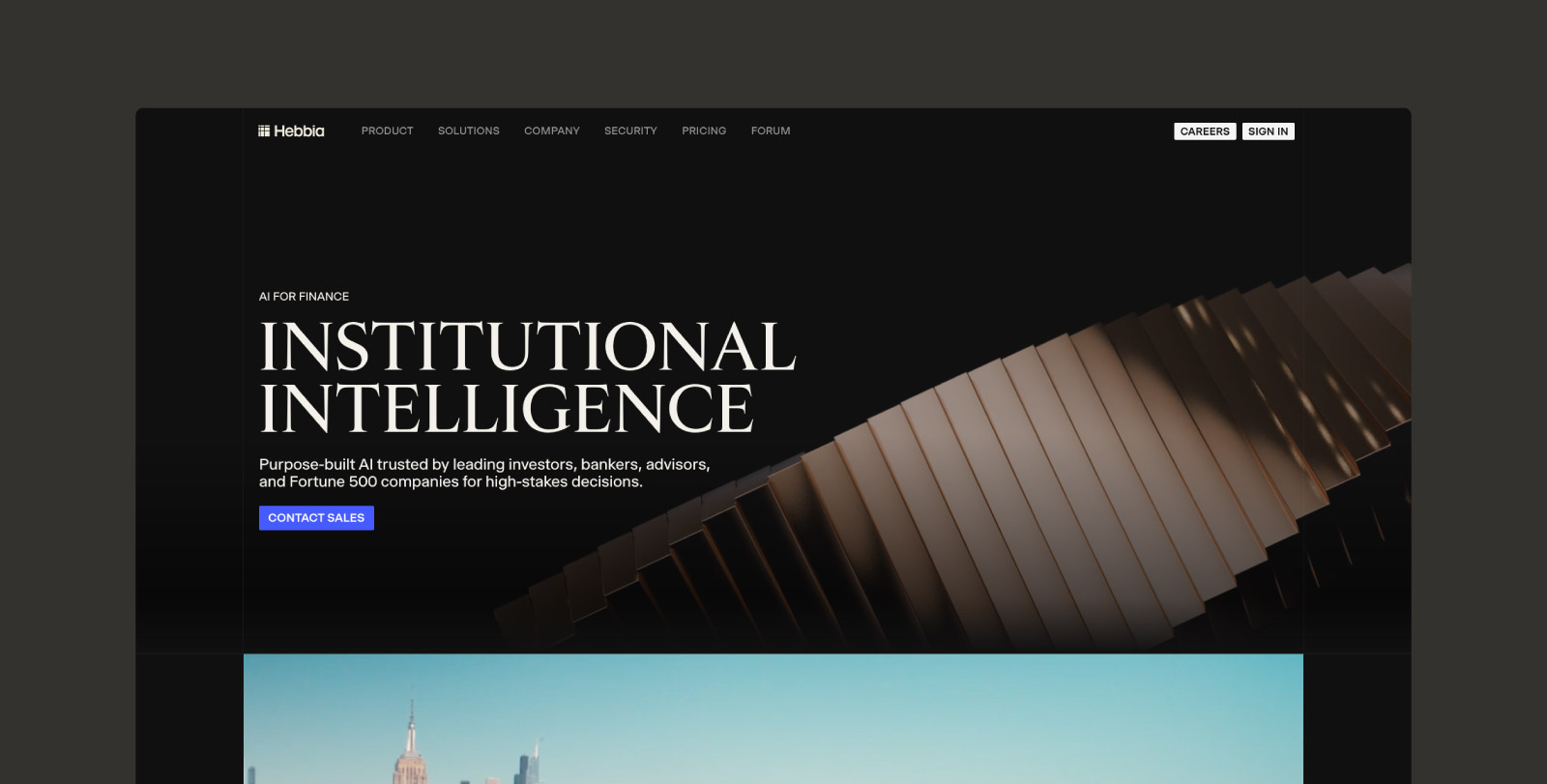 Hebbia home page.
