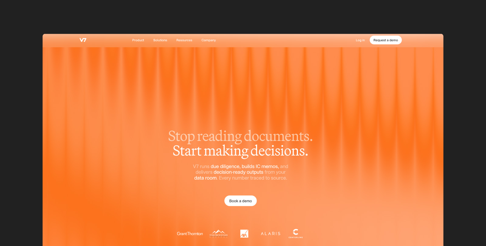 V7 Go homepage.