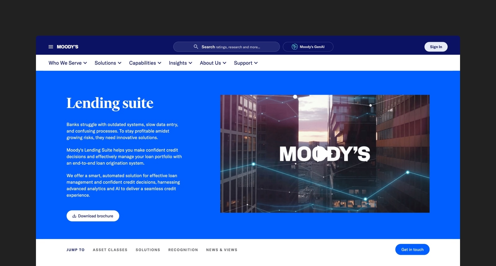 Moody's homepage