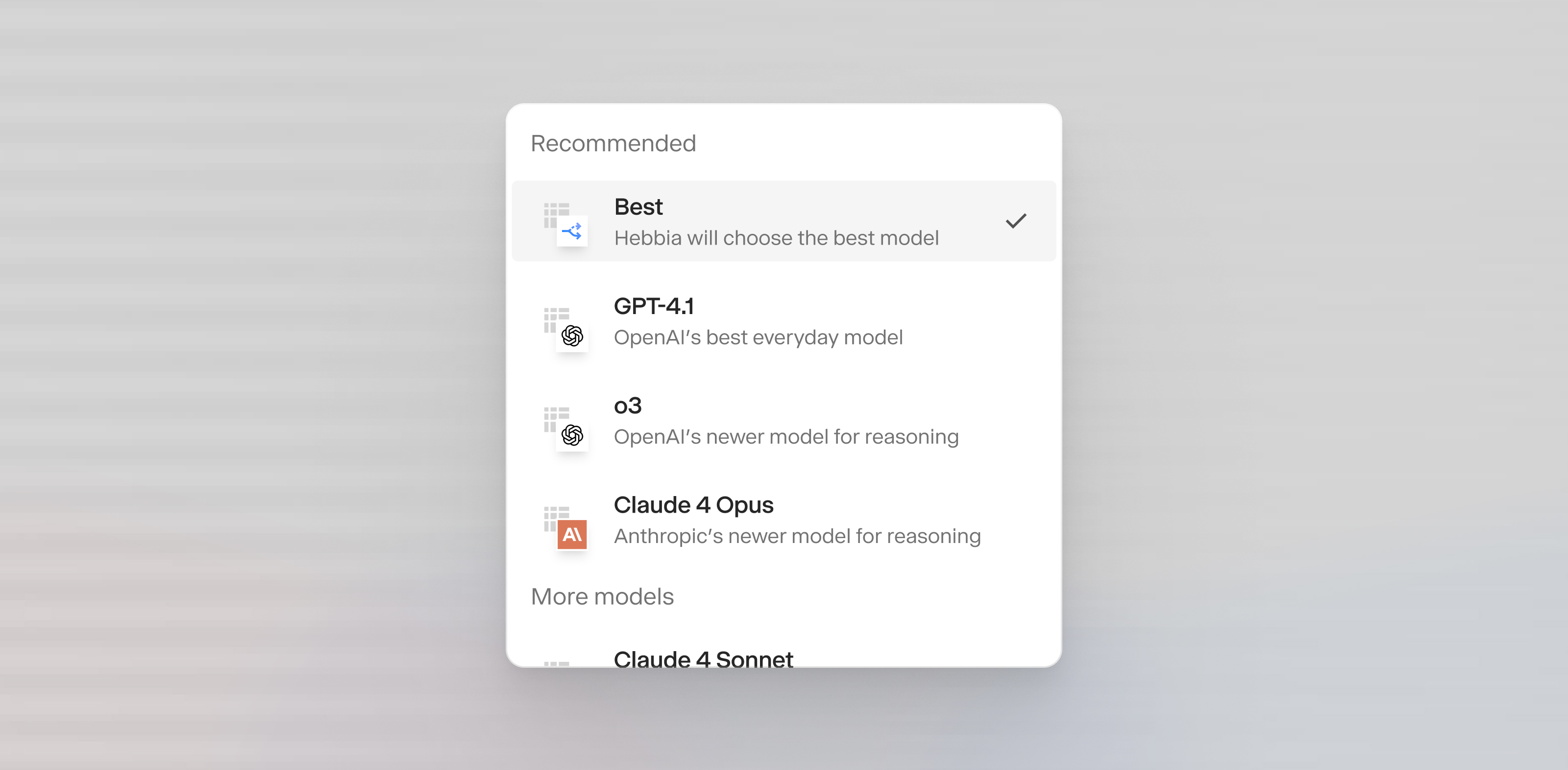 Hebbia automatically selects the best model for your workflow in Chat and Deeper Research. And, with recent enhancements to Chat, you can run complex analysis over vast amounts of data even faster.