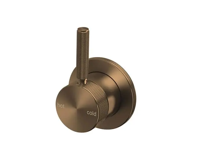 Milli Etch shower mixer in brushed bronze
