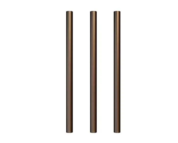 Three, vertical Milli Mood towel rails in brushed bronze
