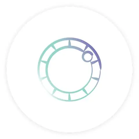 Circular gradient icon with mint green to purple segments forming a ring with a small circle detail on the right side.