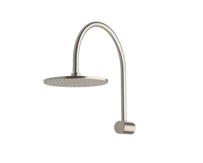 Milli Mood Edit hi-rise shower head in brushed nickel.