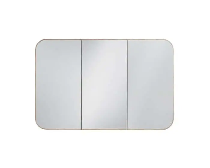 ISSY Cloud three-door mirrored shaving cabinet with rounded edges