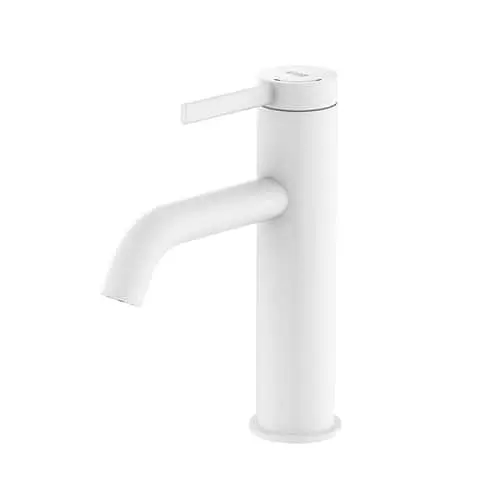 Roca Ona basin mixer tap in matte white.