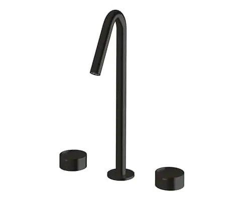 Sussex Pure Elemental vessel basin tap set in matte black.