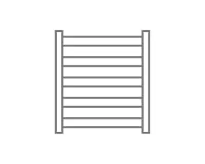 Simple gray line drawing of a towel rail ladder.