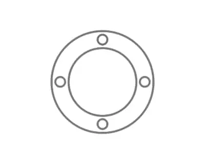 Simple gray outline drawing of a pool light.