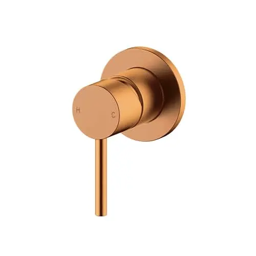 Mizu Drift shower mixer in brushed bronze.