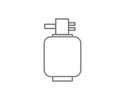Simple gray outline drawing of a pool filter.